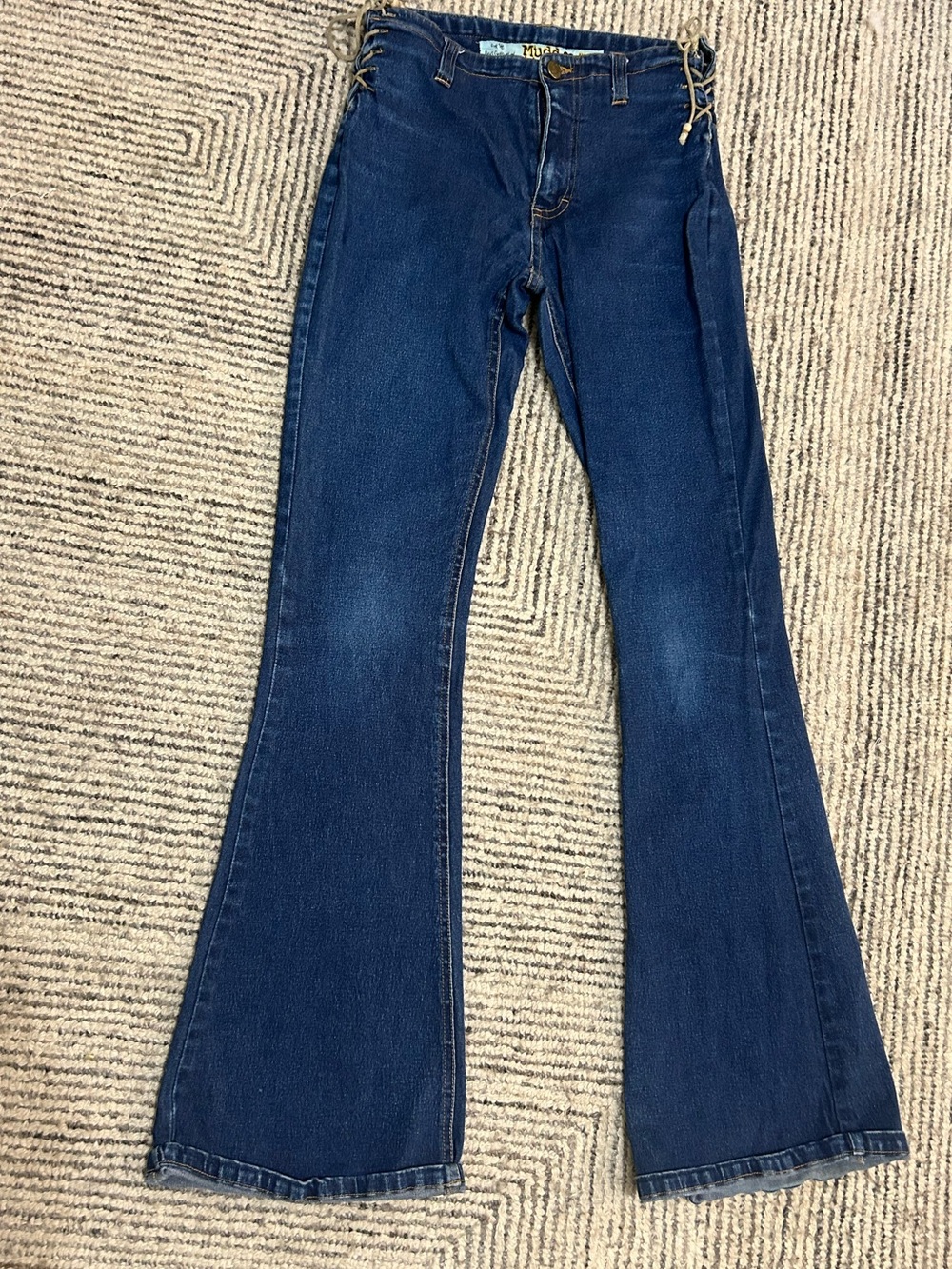 Mudd Y2K Vintage Flared Women’s Jeans Laced sides Size 1 Stretch Festival